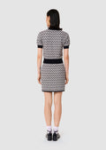 Gavril ecru cotton cardigan with jacquard heart pattern