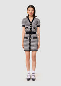 Jani ecru cotton skirt with mini heart print