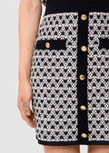 Jani ecru cotton skirt with mini heart print