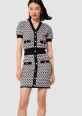 Jani ecru cotton skirt with mini heart print