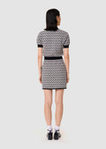 Jani ecru cotton skirt with mini heart print