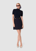 Jimmy midnight blue tailored wool skirt