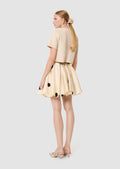 Joane ecru with large black ploka dots skirt
