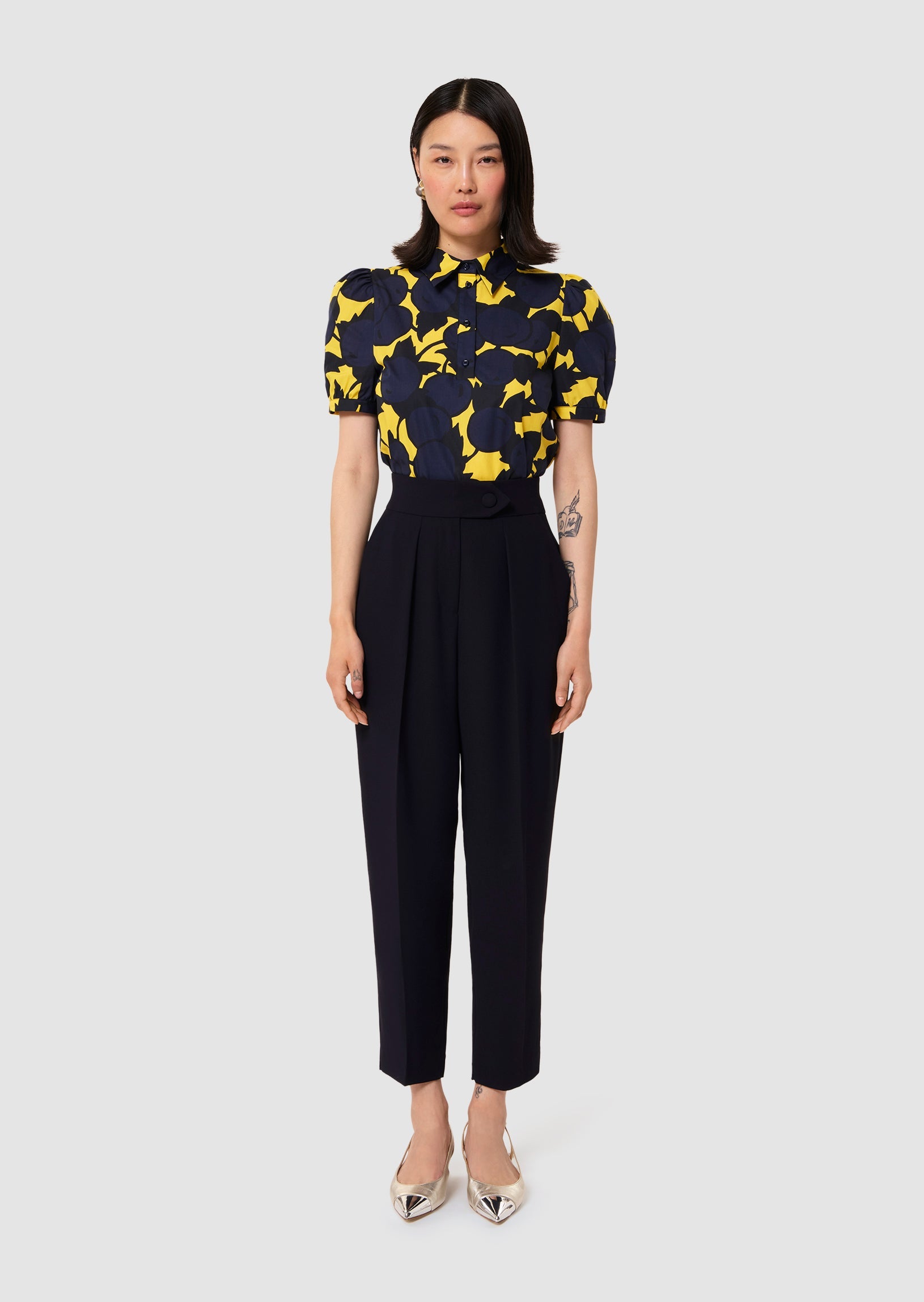 Paaso midnight blue crepe pants