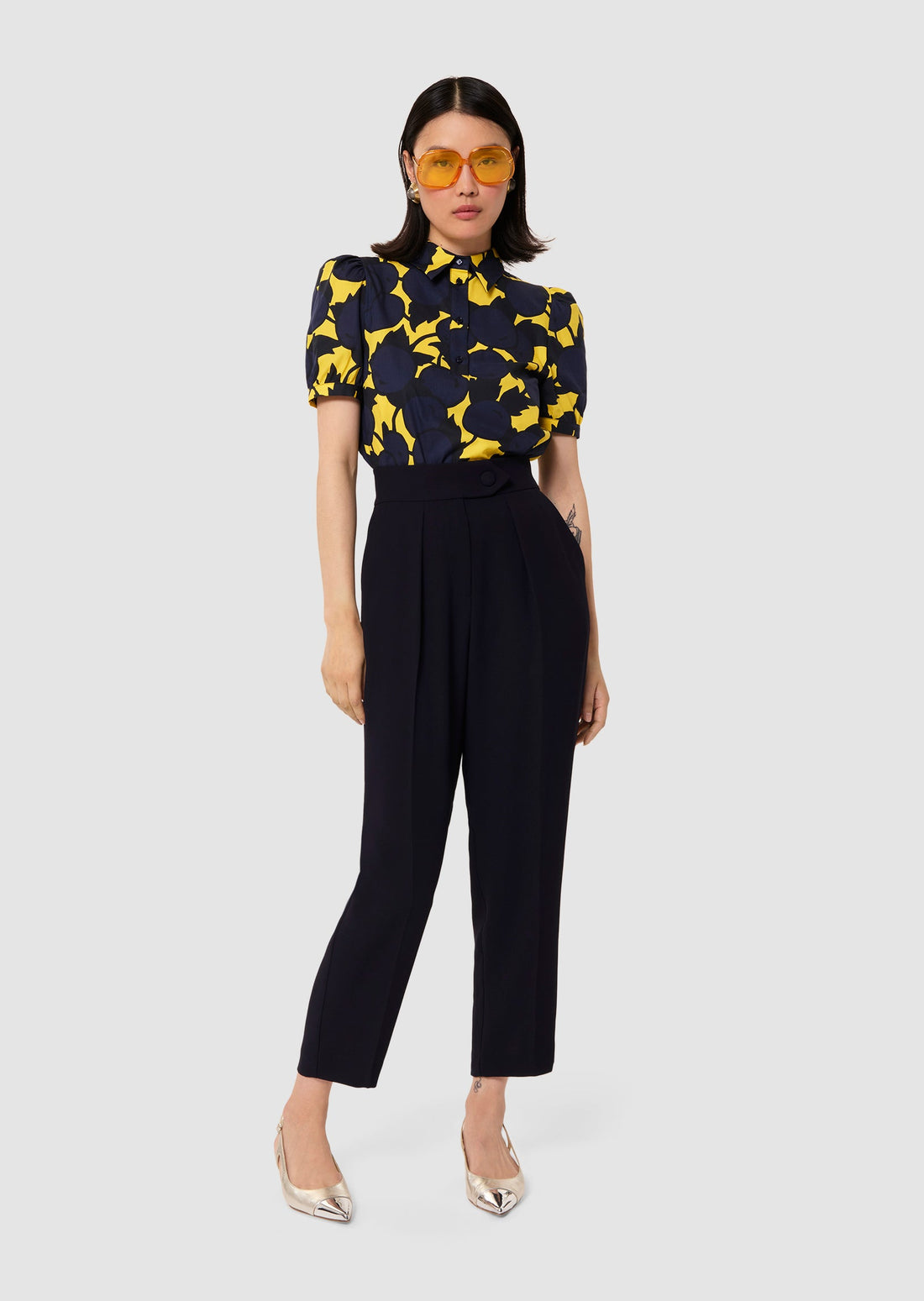 Paaso midnight blue crepe pants