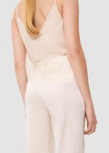 Pitt ecru satin-finish linen pants