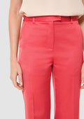 Pitt red satin-finish linen pants