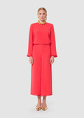 Positive red crepe pants