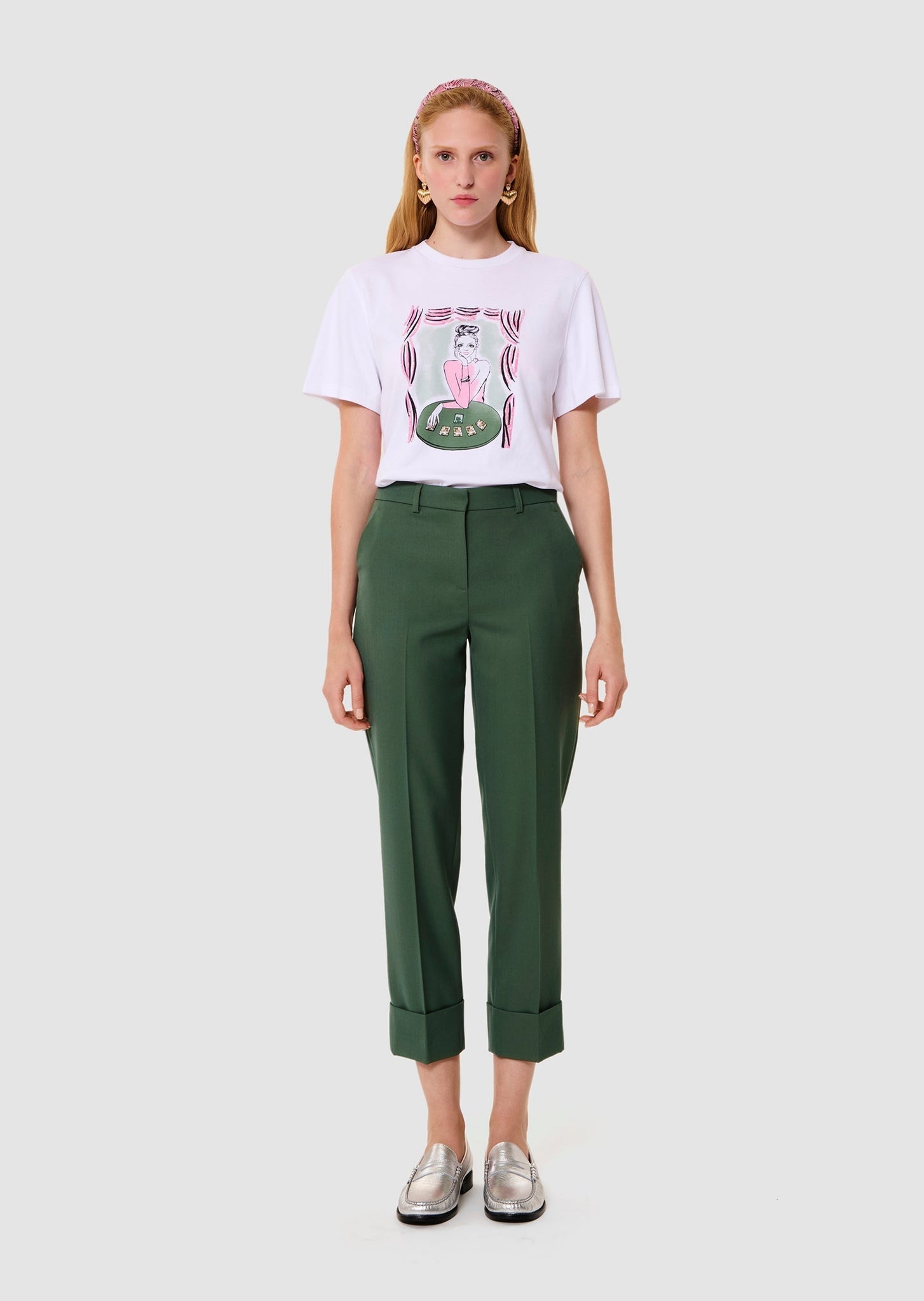 Philippa green tailored wool pants Tara Jarmon