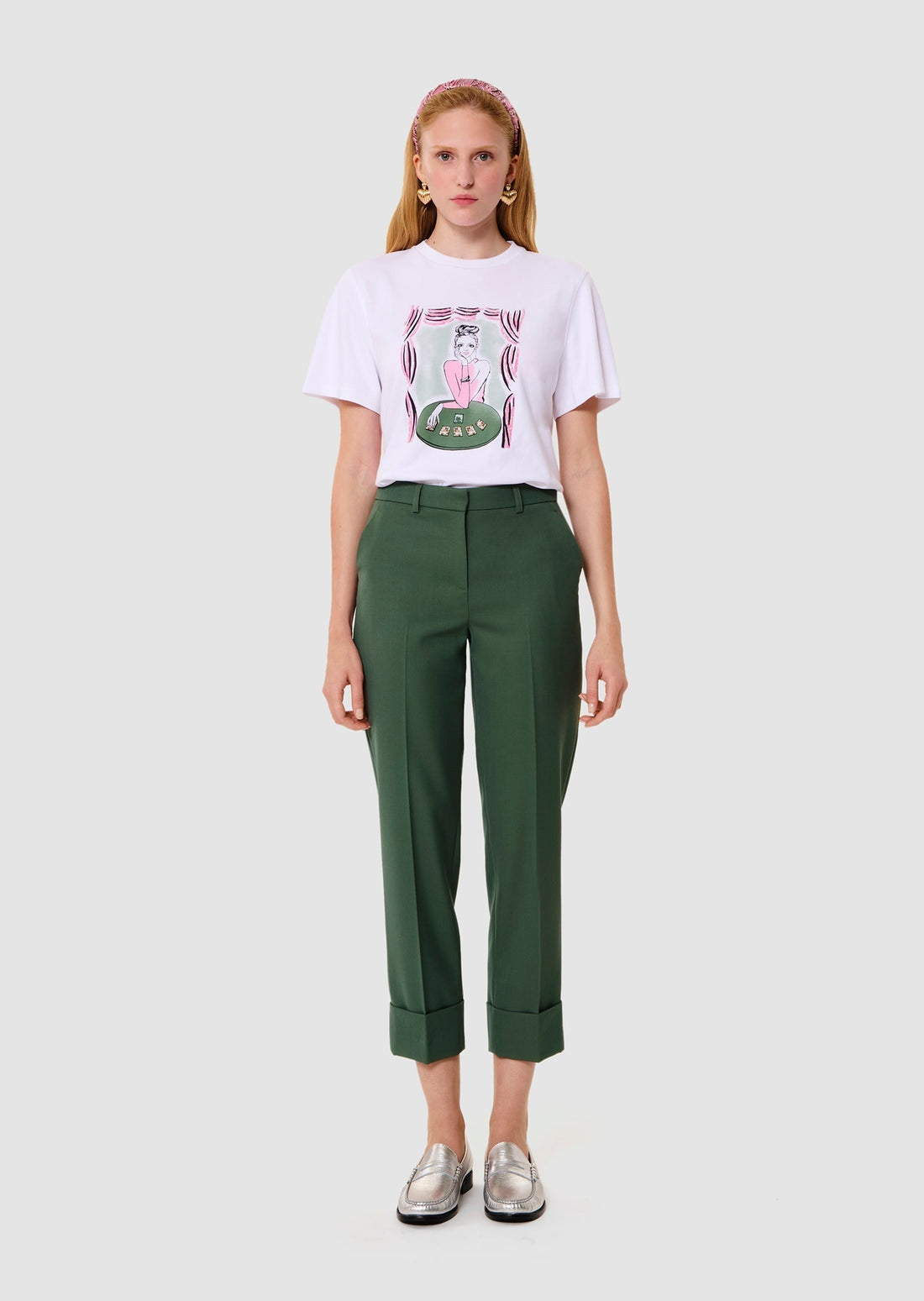 Philippa green tailored wool pants Tara Jarmon