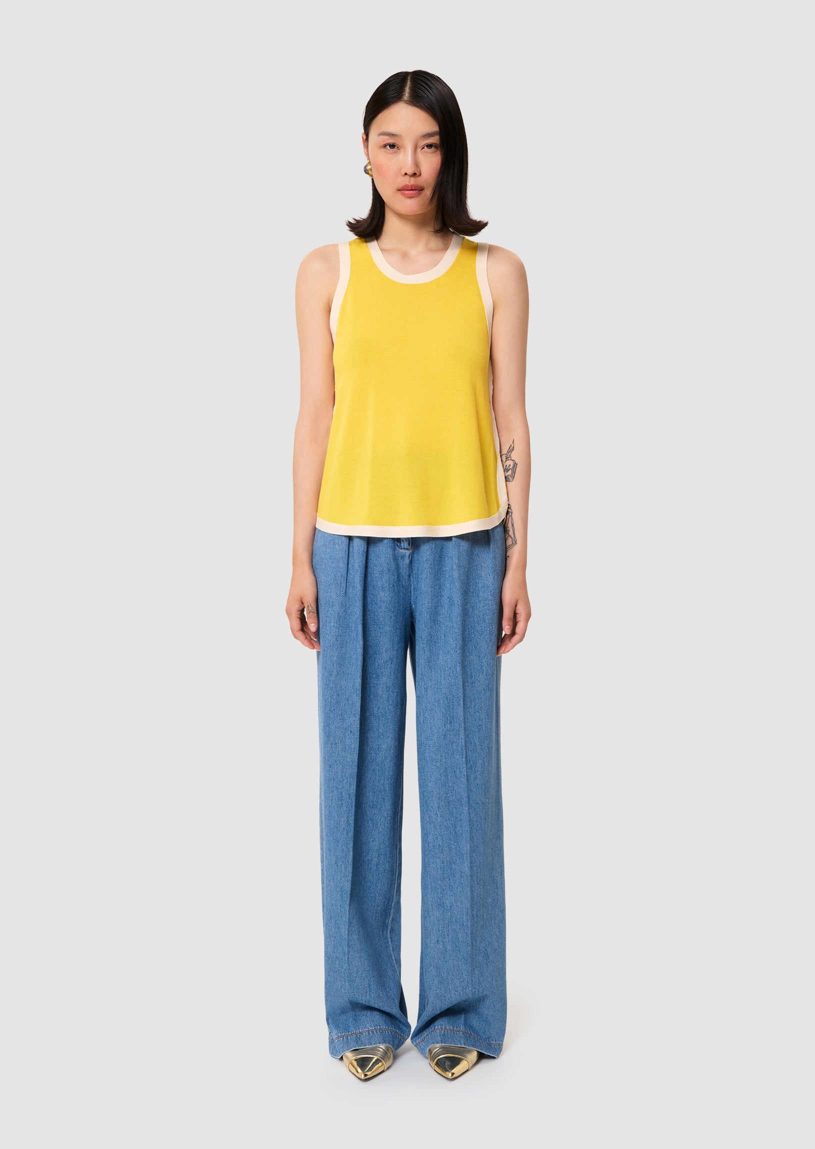 Prentiss yellow cotton top