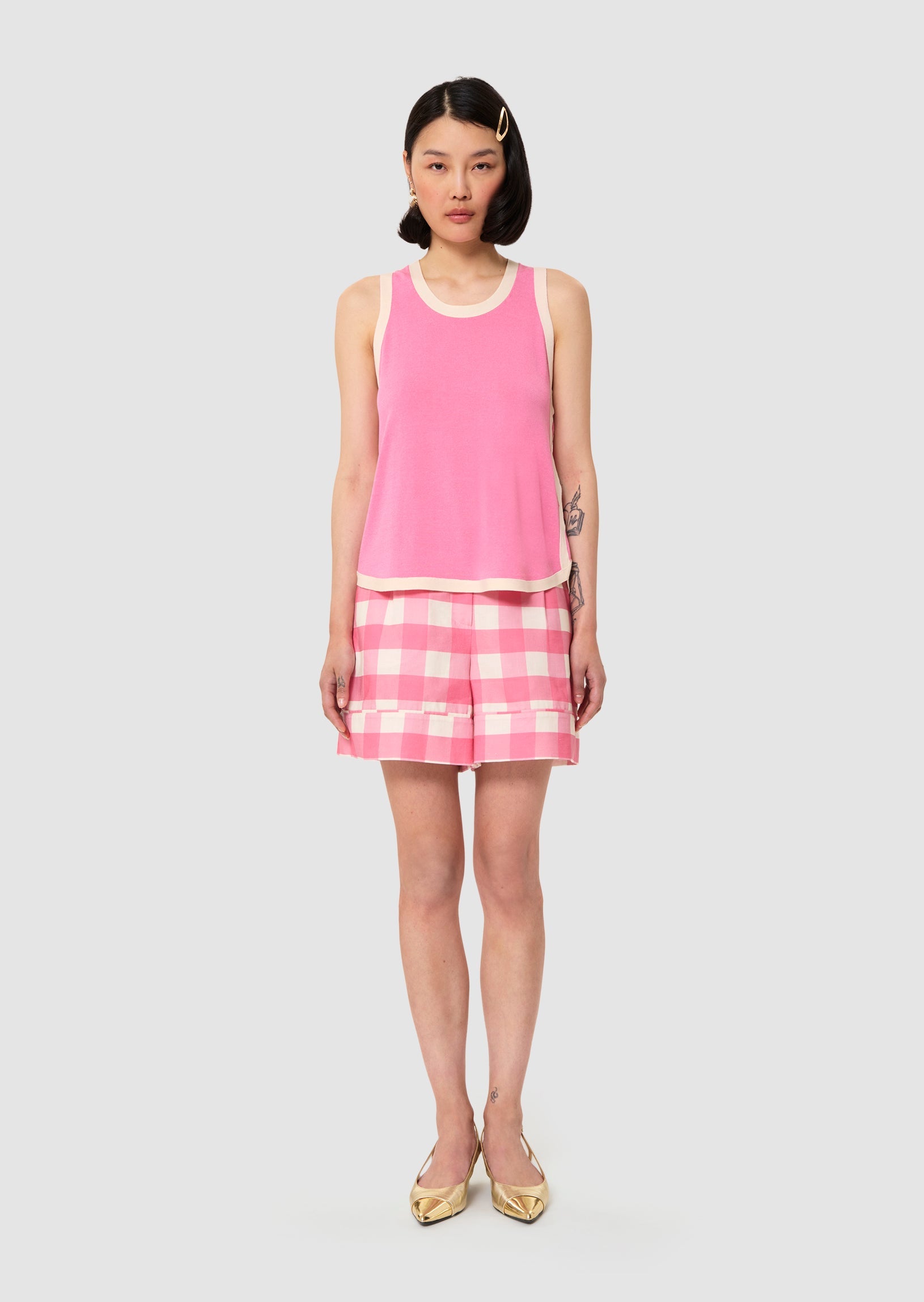 Prentiss pink cotton top