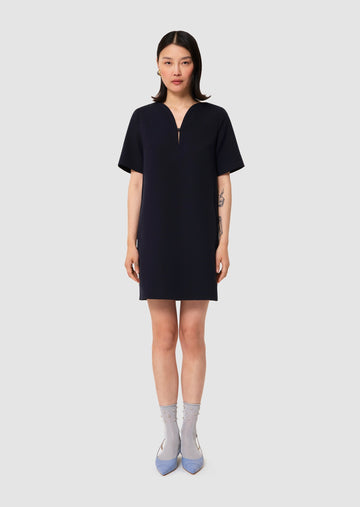  Ray midnight blue double canvas dress-  Tara Jarmon Lebanon 