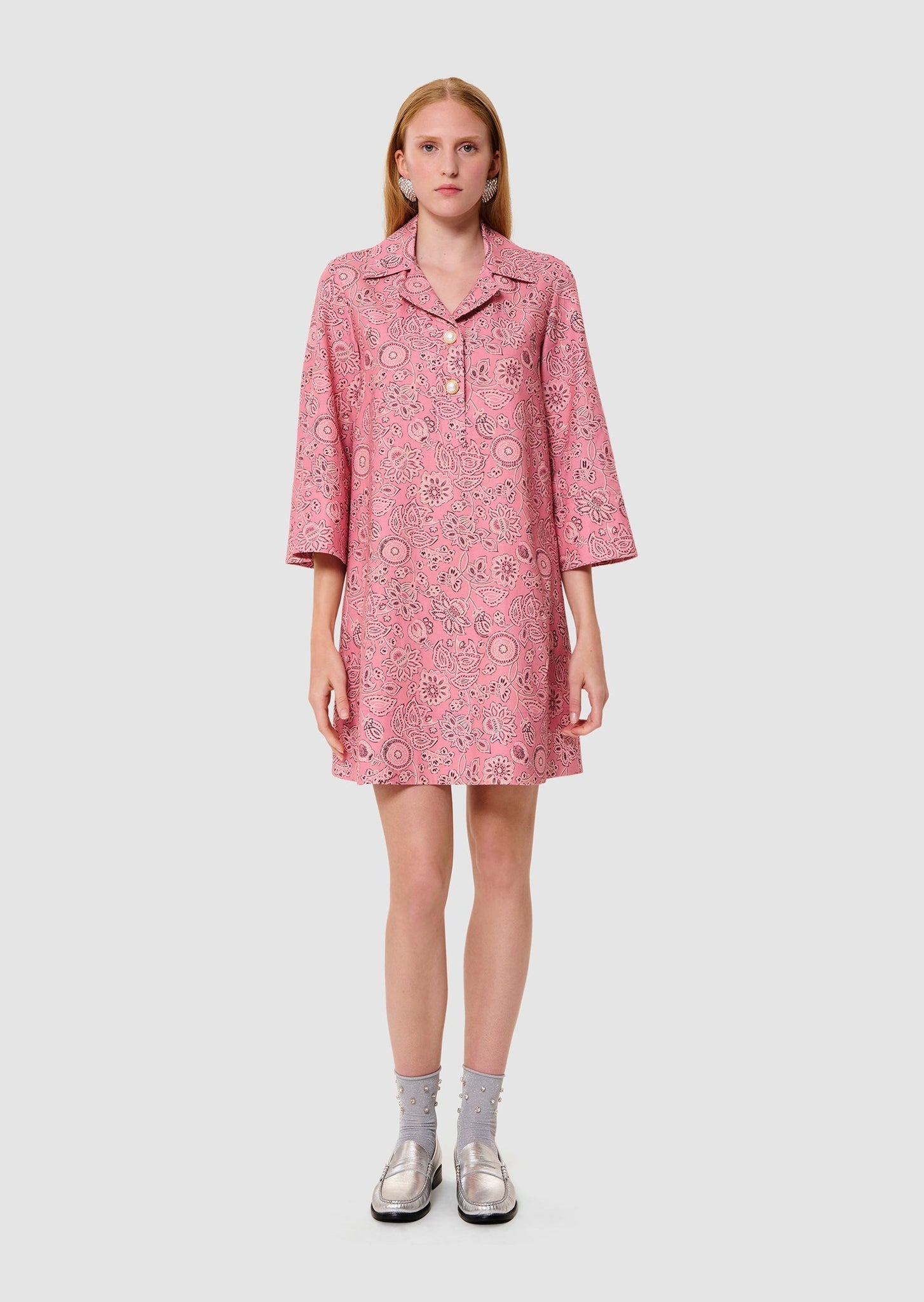 Model wearing Ross Pink Dress by Tara Jarmon Lebanon