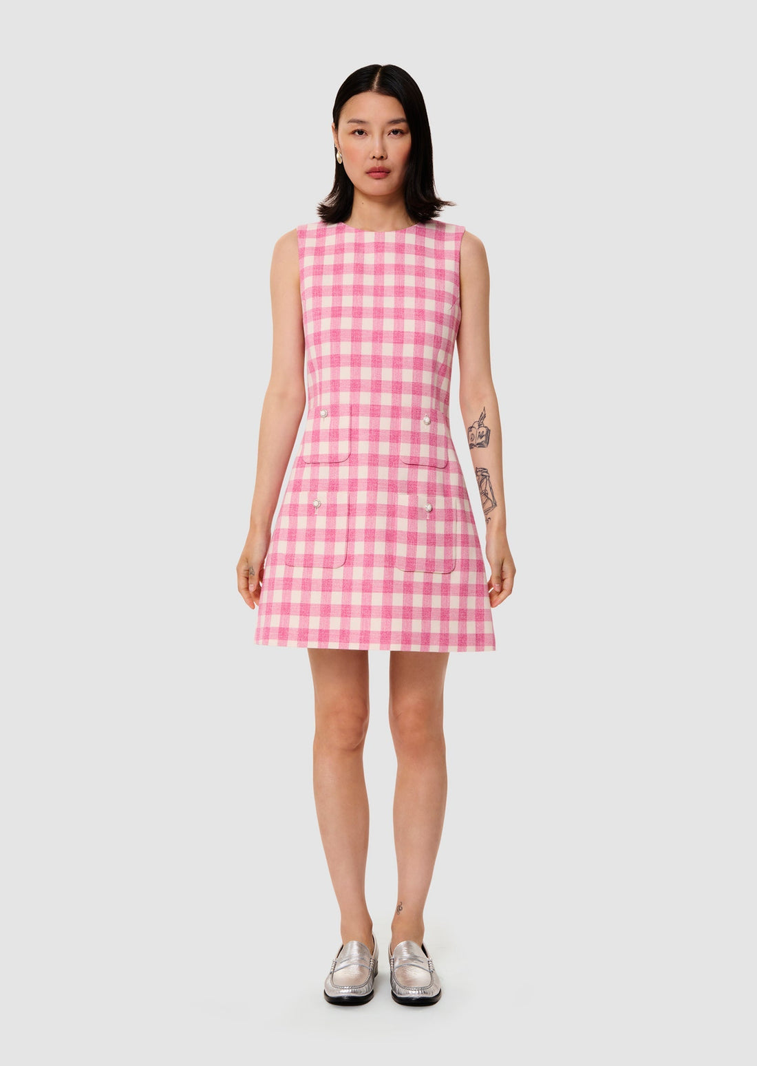 Model wearing Russell Pink Dress from Tara Jarmon Lebanon