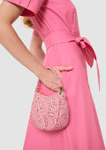close up of Ricochet pink poplin dress from Tara Jarmon Lebanon