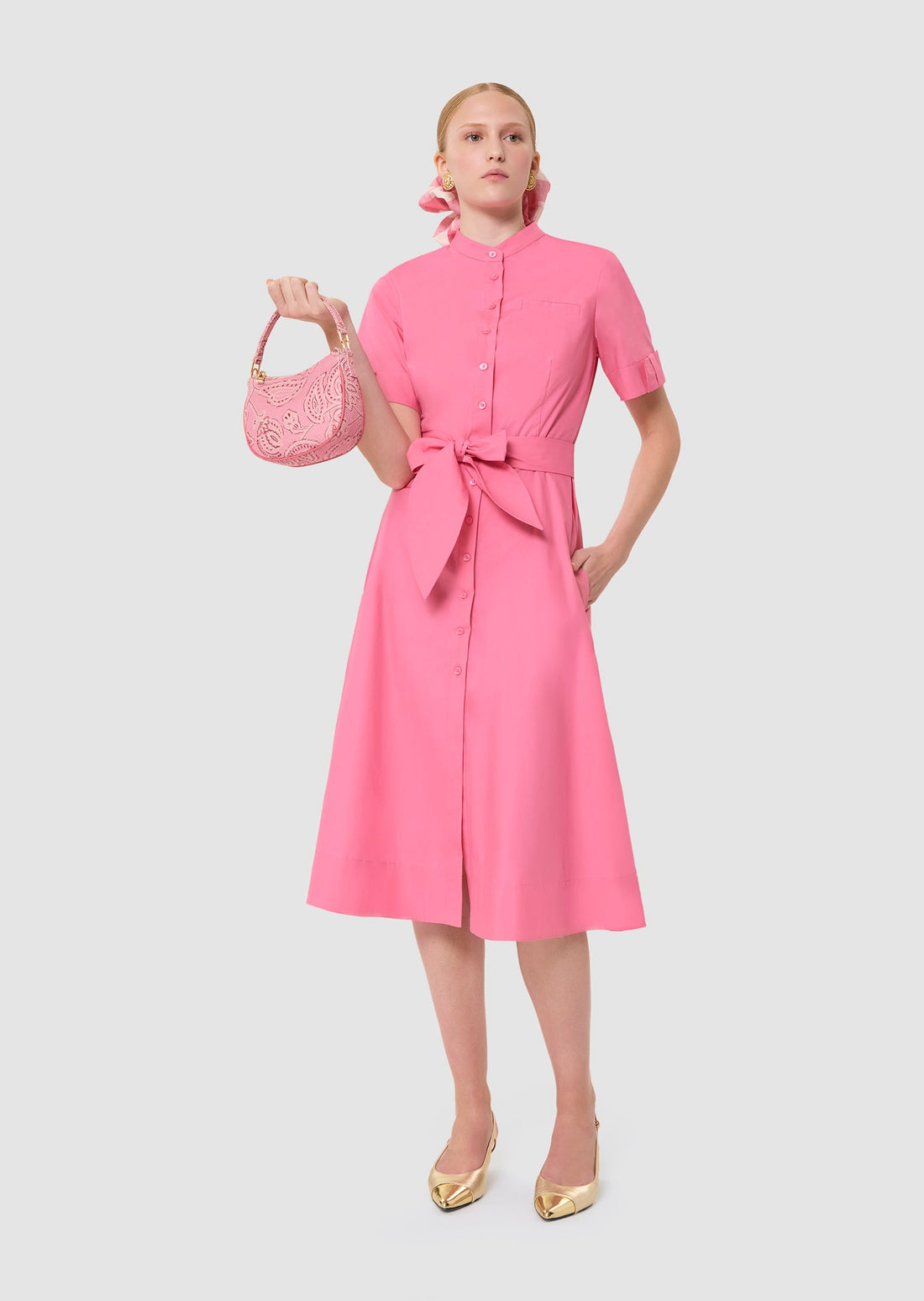 Ricochet pink poplin dress