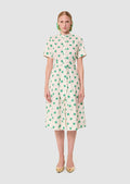 Ricochet green hearts print dress