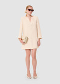 Rheala ecru crepe dress