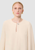 Raonie ecru crepe dress