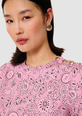 Tampa pink t-shirt with bandana pattern