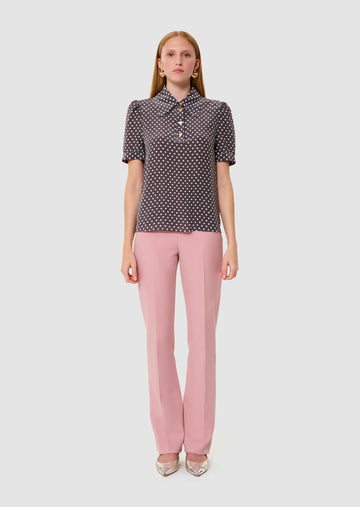 Tonino grey mini hearts print top - Tara Jarmon Lebanon