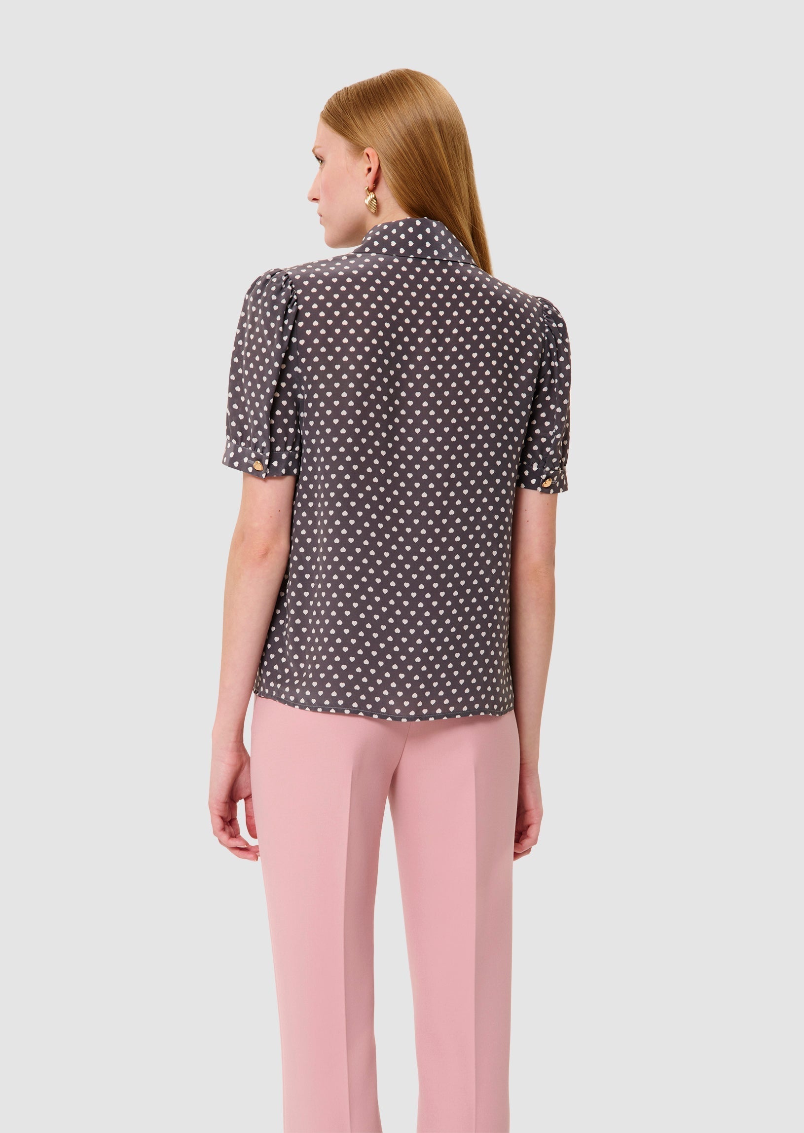 Tonino grey mini hearts print top - Tara Jarmon Lebanon