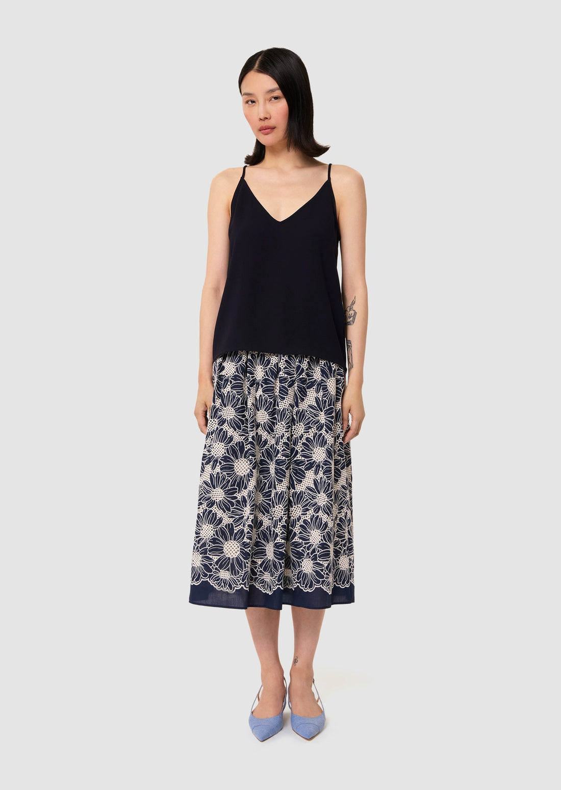 Tamara midnight-blue crepe top - Tara Jarmon Lebanon