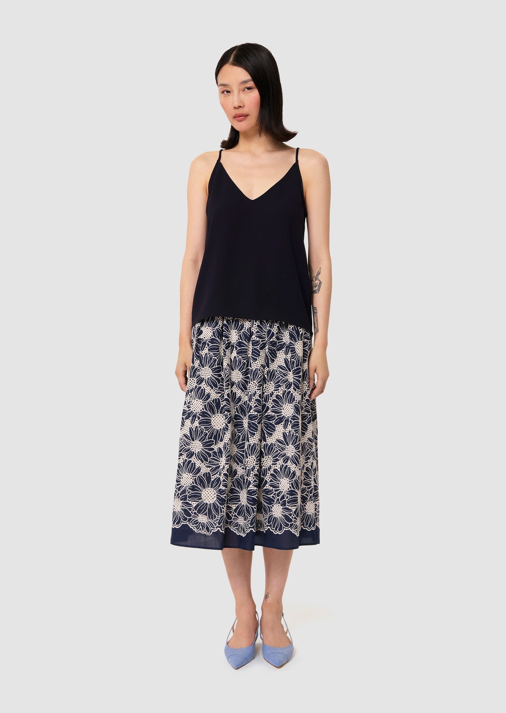 Tamara midnight-blue crepe top - Tara Jarmon Lebanon