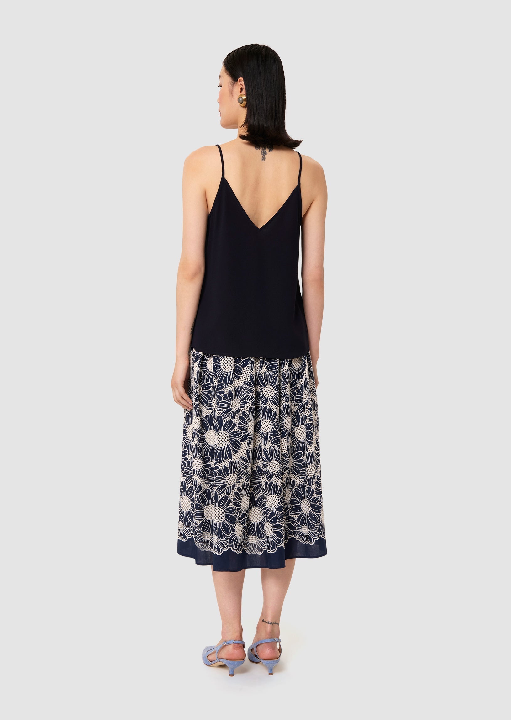 Tamara midnight-blue crepe top - Tara Jarmon Lebanon