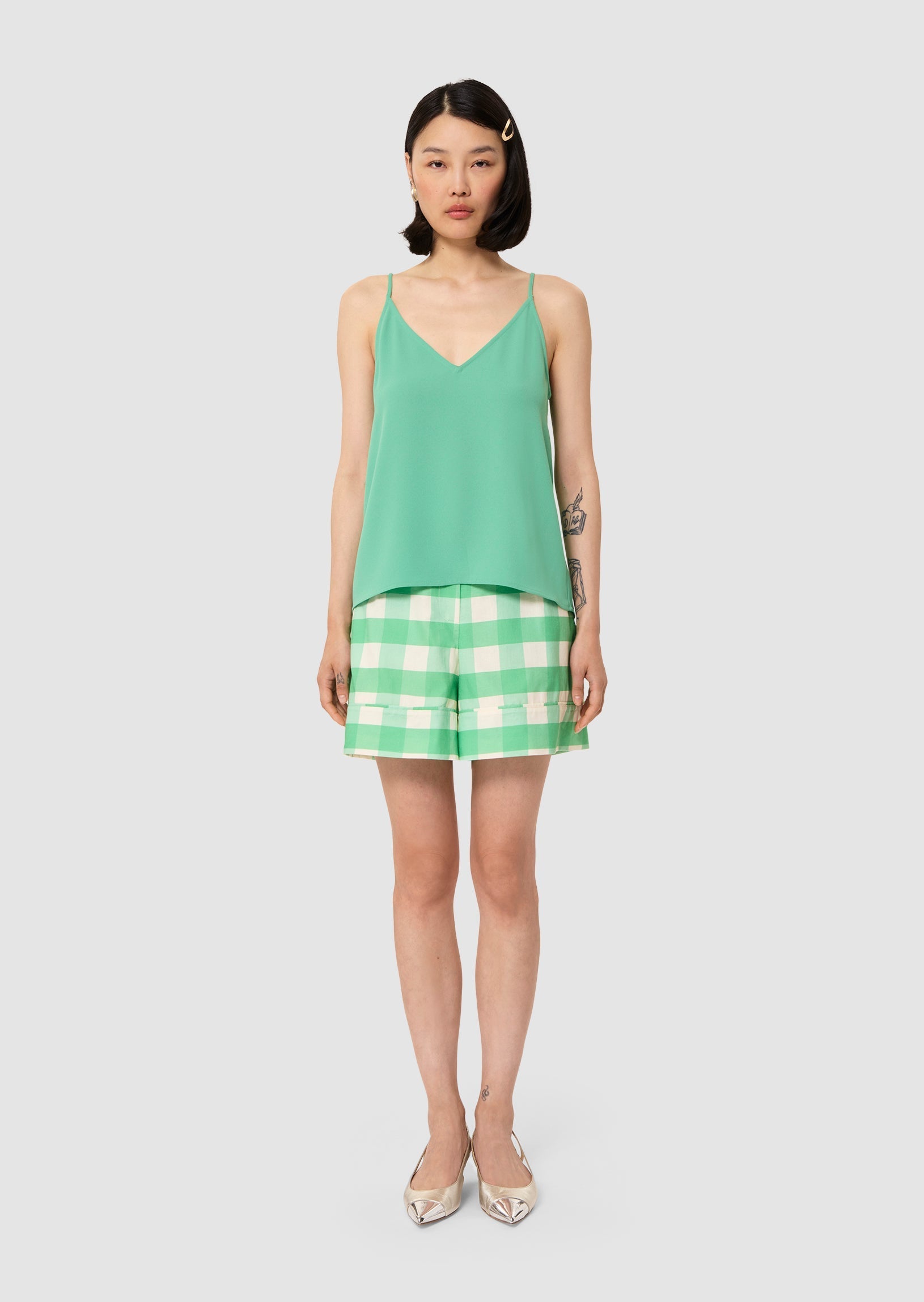 Tamara green crepe top - Tara Jarmon Lebanon