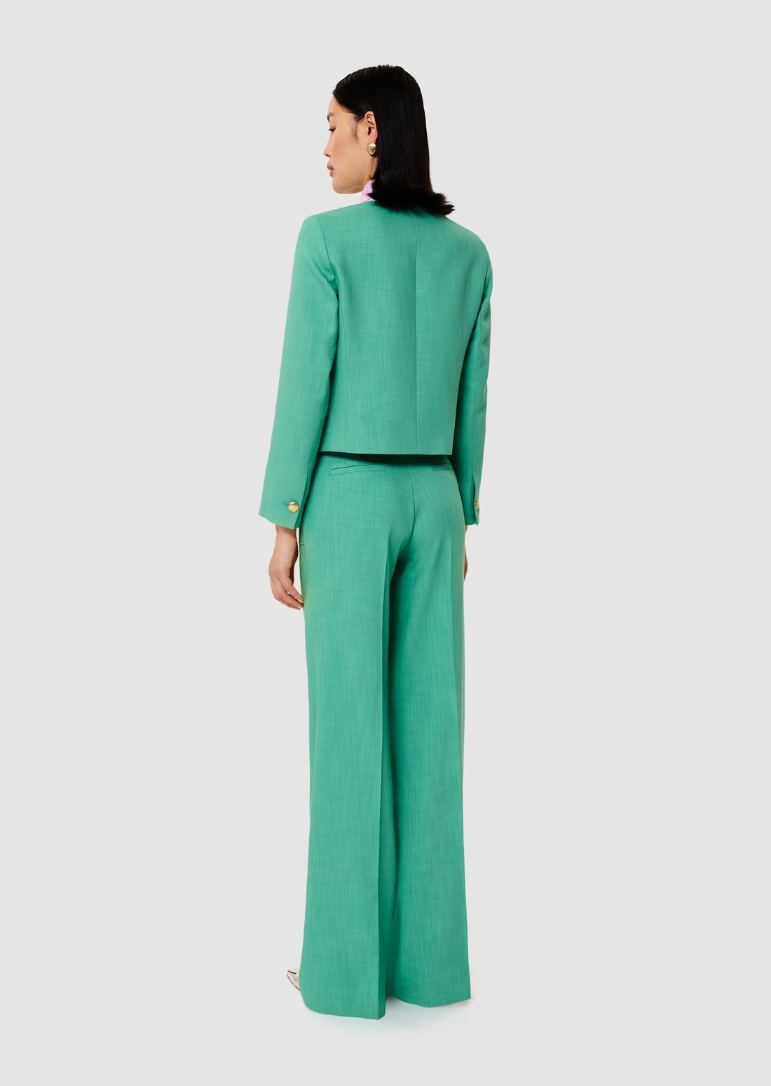 Vinny green flammed fabric jacket - Tara Jarmon Lebanon