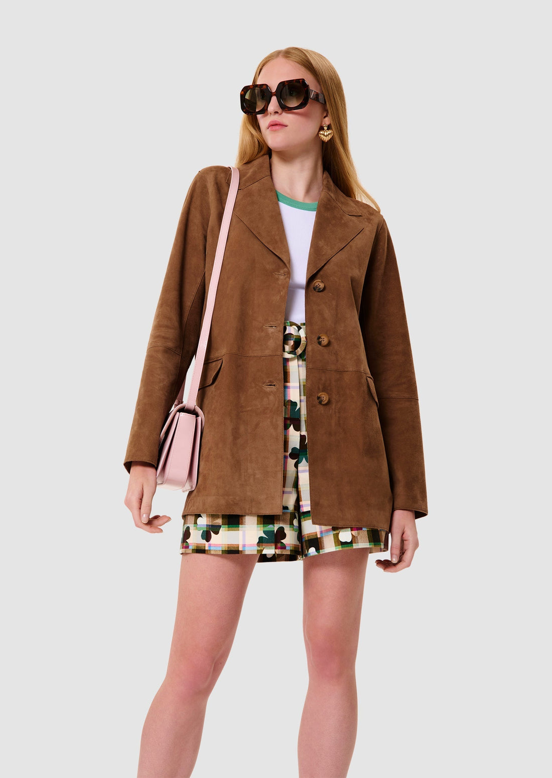 Vanda brown velvet leather jacket - Tara Jarmon Lebanon
