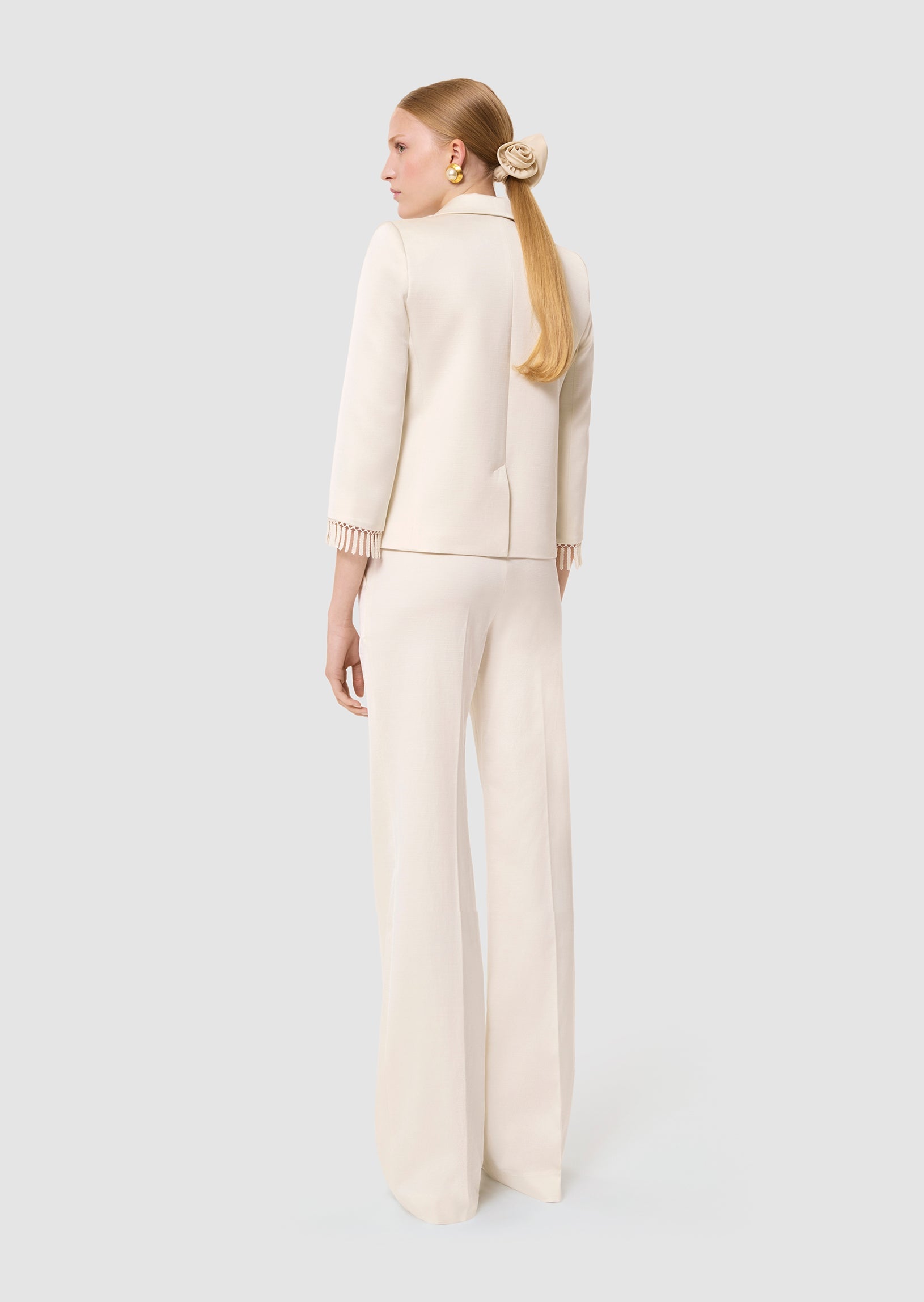 Valensole ecru satin linen jacket
