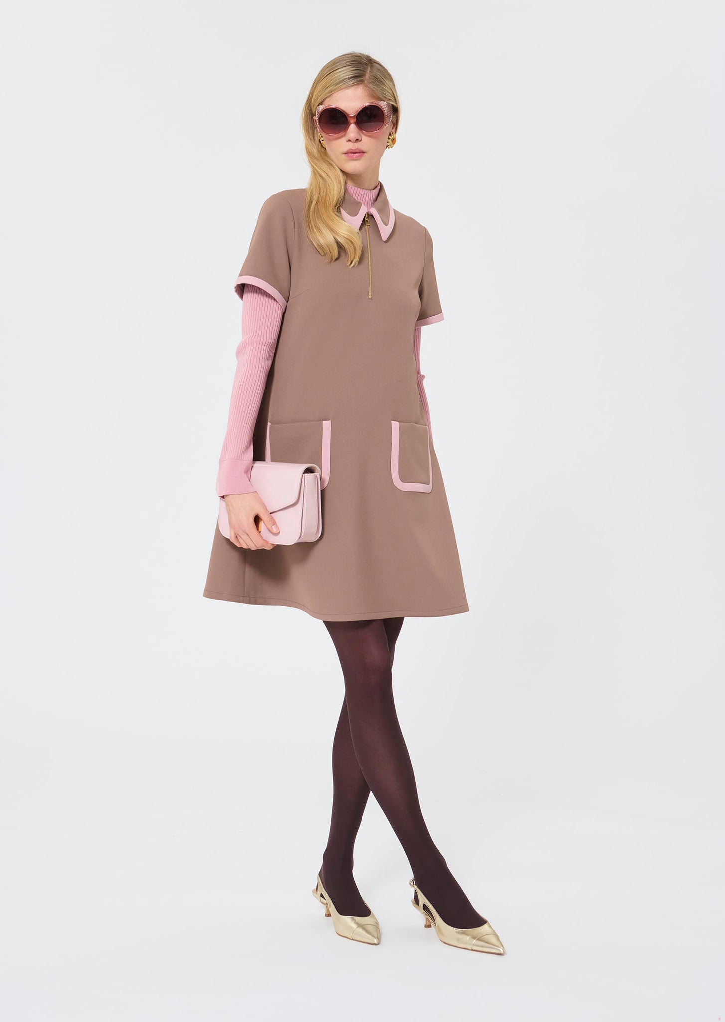 Rubina  taupe dress Tara Jarmon