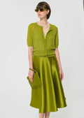 Sabrina clutch green duchess satin Tara Jarmon