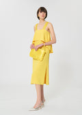 Sabrina clutch yellow duchess satin Tara Jarmon