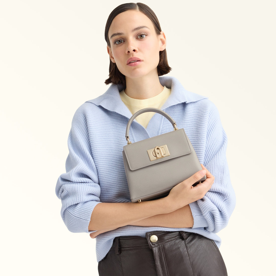 Furla 1927 Mini Top Handle in Grey - Bags 