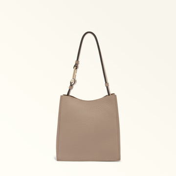 FURLA NUVOLA BUCKET BAG STUCCO GRAY