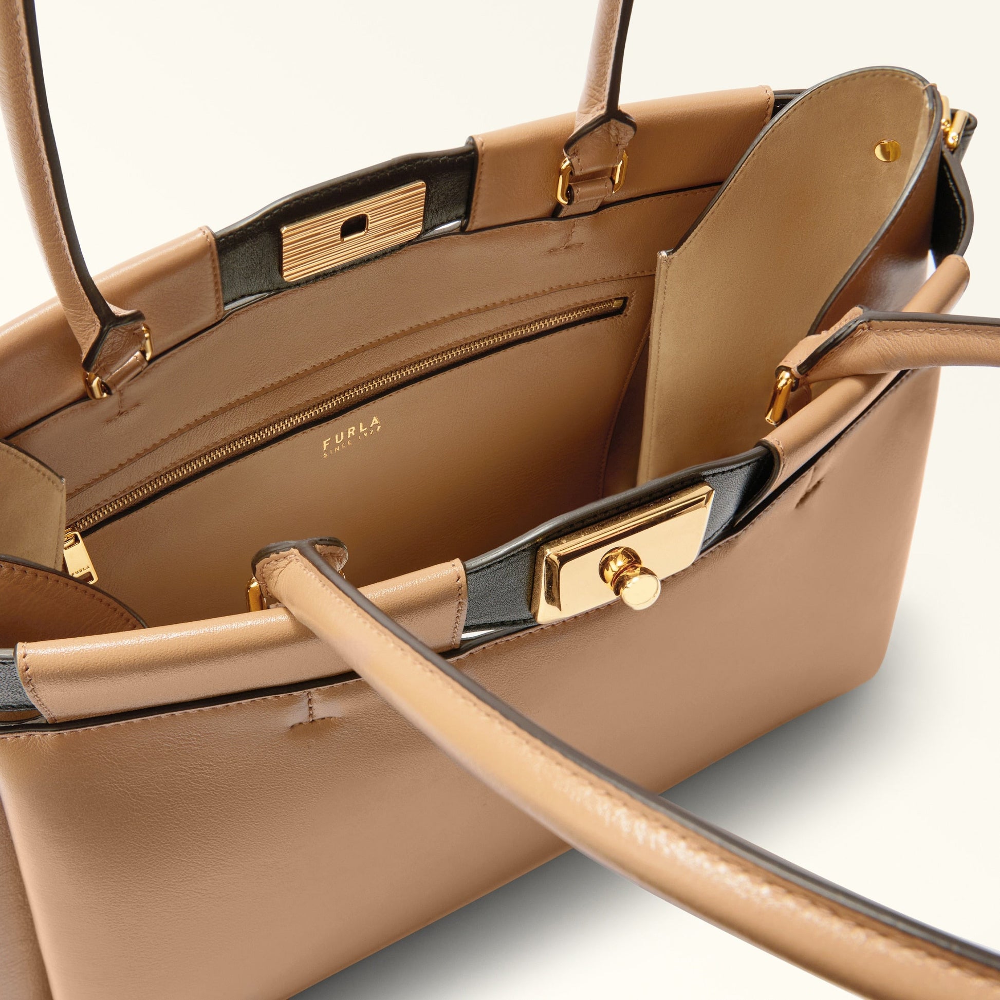 Furla Iris Tote Bag Deserto+Nero Furla