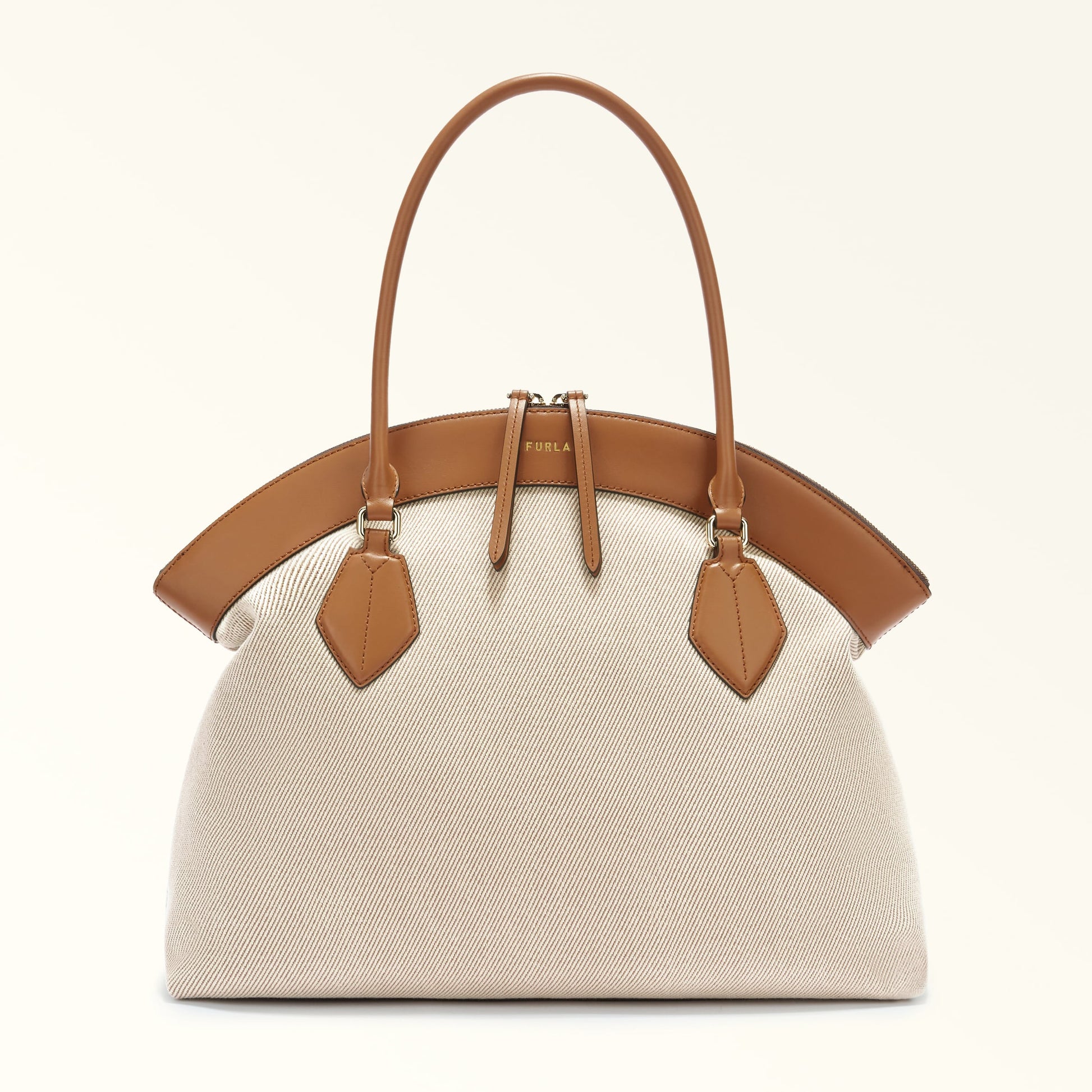 FURLA ERICA TOTE BAG NATURALE+BRANDY