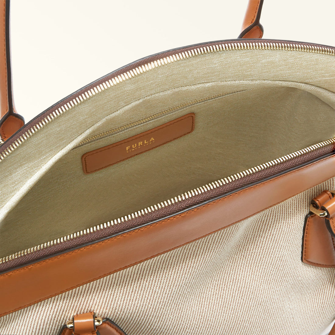 FURLA ERICA TOTE BAG NATURALE+BRANDY