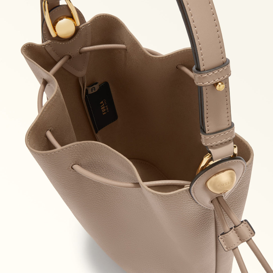 FURLA SFERA BUCKET BAG STUCCO GRAY