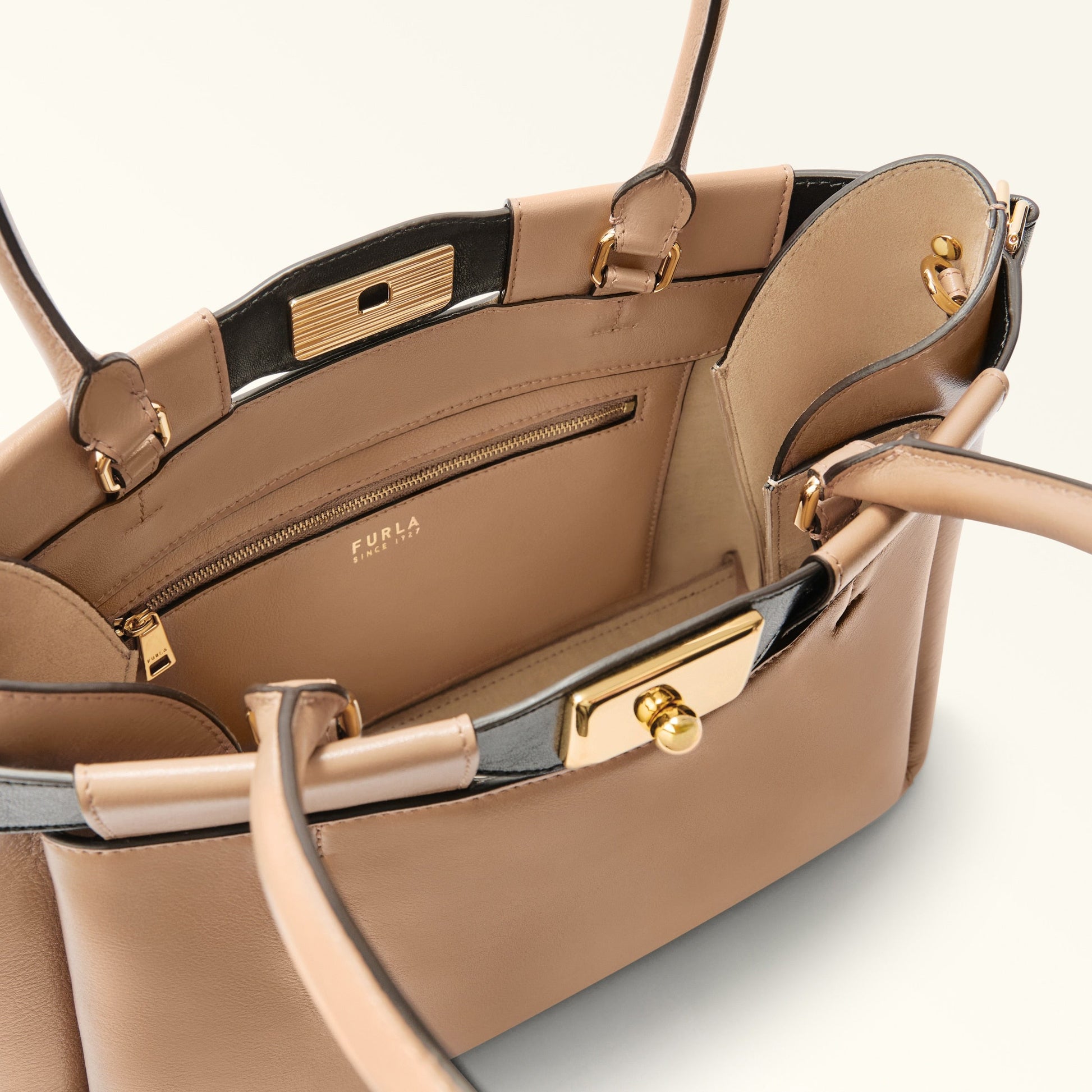 Furla Iris Tote Bag Deserto+Nero Furla