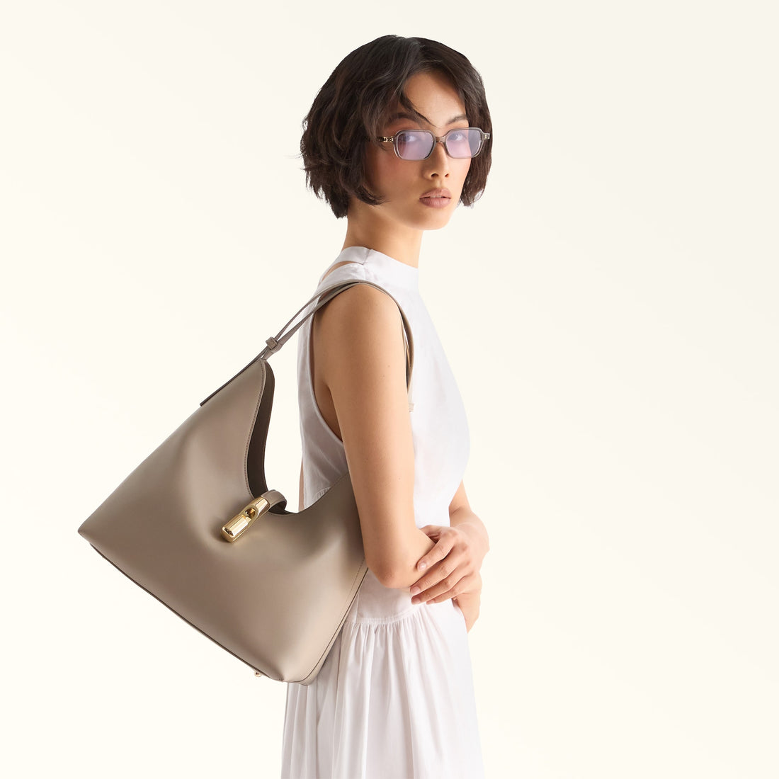 Furla Goccia M Hobo in White - Bags 