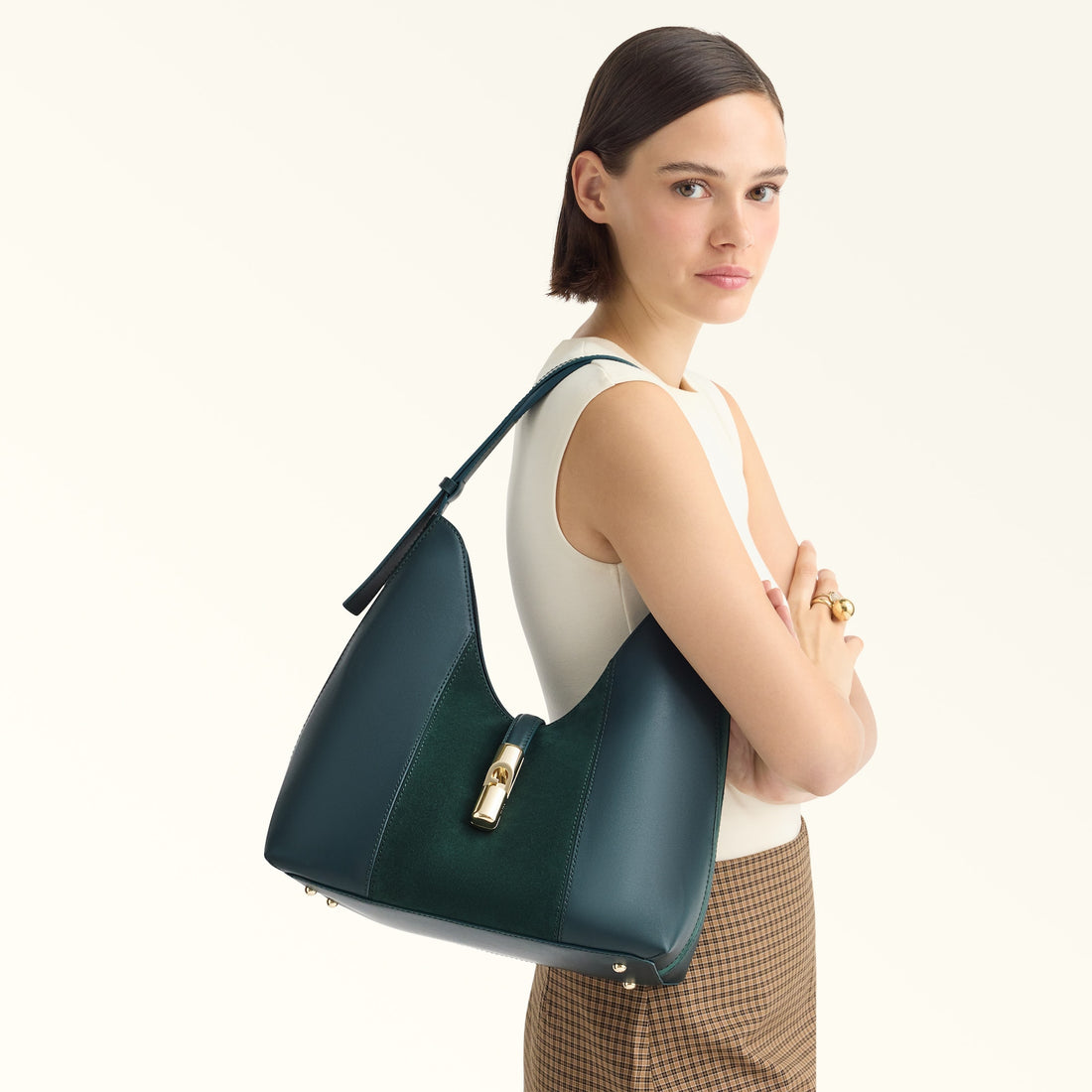 Furla Goccia M Hobo in Green - Bags 