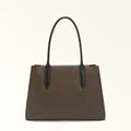 FURLA MERIDIANA TOTE BAG MOGANO+NERO+BROWN int.