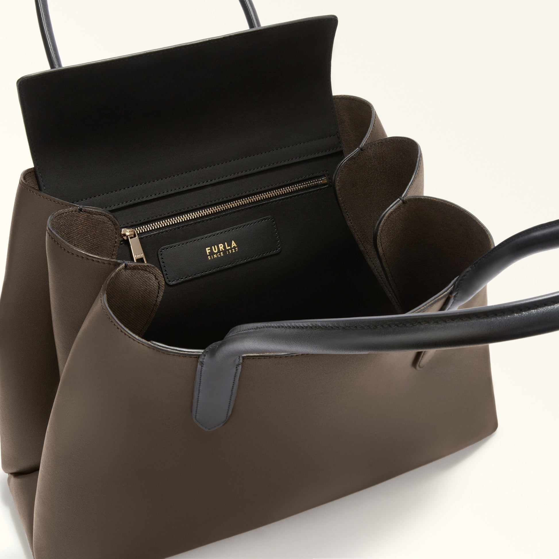 Furla Meridiana Tote Bag Mogano+Nero+Brown Int. Furla