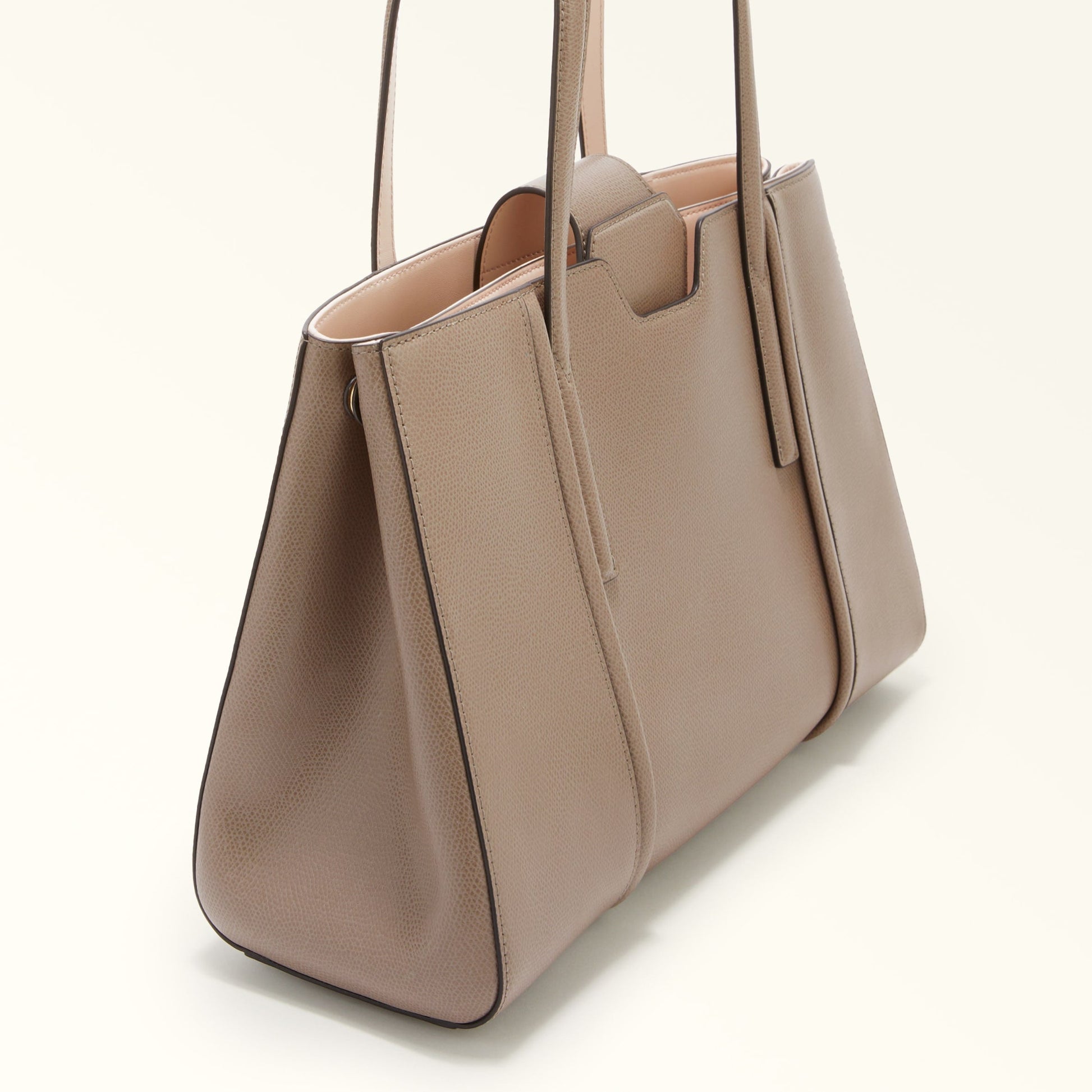 FURLA RIVA TOTE BAG STUCCO GRAY