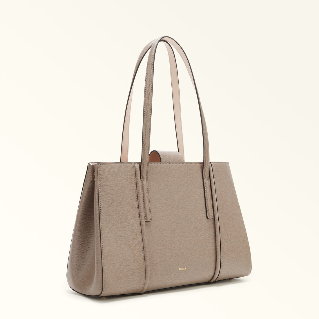 FURLA RIVA TOTE BAG STUCCO GRAY